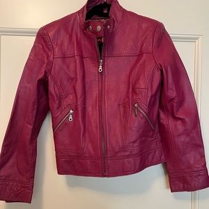 Pink leather jacket